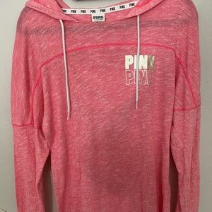 Women’s Pink Sweater w/hoodie. size medium